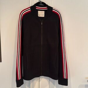 Banana Republic Full-Zip Cotton Sweater, Black, Size XL